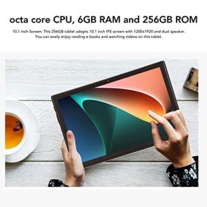 Cuifati 10.1 Inch Tablet, 6G RAM 256G ROM, Call Support, 4G Network, 5G WiFi, Dual Band, 11, (US Plug)