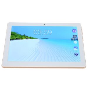 jerss office tablet, octa core cpu us plug 100‑240v hd tablet dual camera for travel (gold)