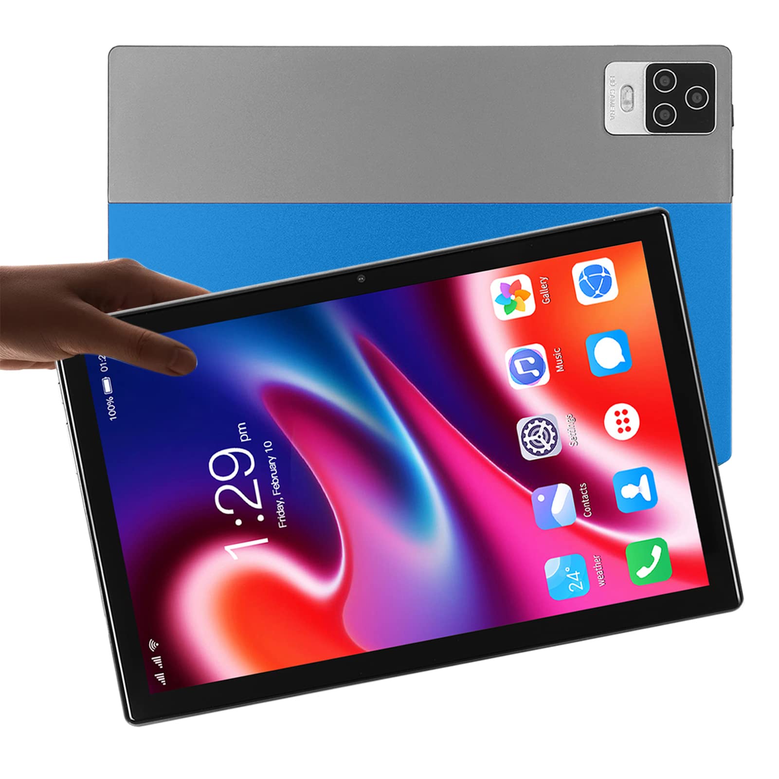 Yoidesu 10.1 Inch Tablet, Octa Core, 6GB RAM, 64GB ROM, Dual Camera, 11, 8800mAh Battery, US Plug HD Plus Screen (Blue)
