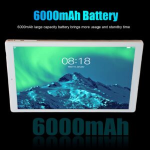 jerss Tablet, US Plug 100‑240V 10.1in HD Tablet Front 5MP Rear 8MP for Studying for Working (Gold)