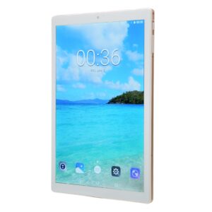 jerss Tablet, US Plug 100‑240V 10.1in HD Tablet Front 5MP Rear 8MP for Studying for Working (Gold)