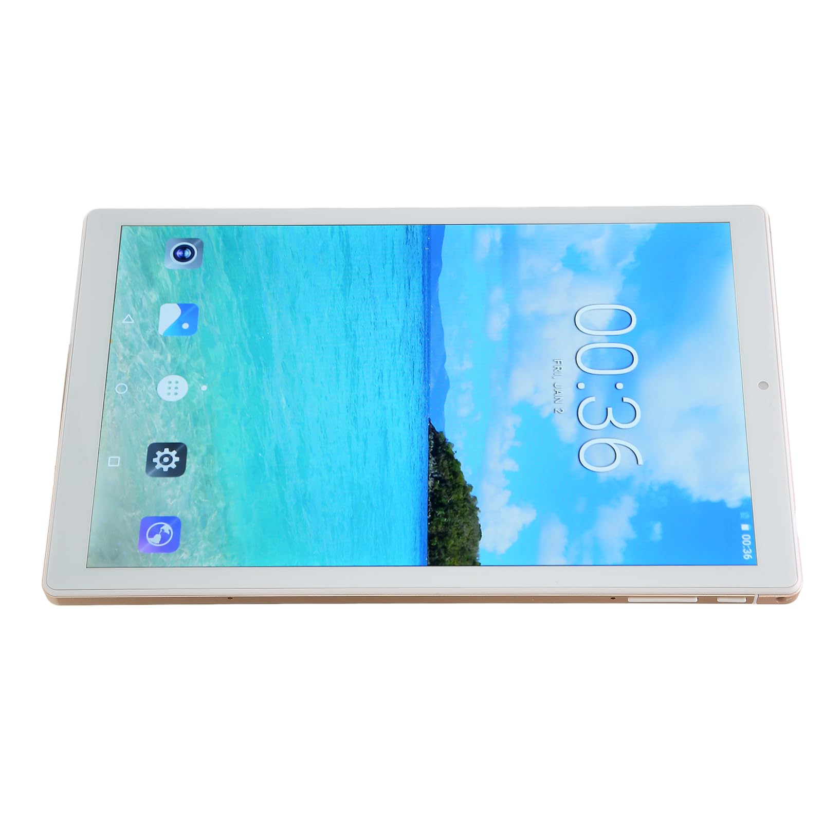 jerss Tablet, US Plug 100‑240V 10.1in HD Tablet Front 5MP Rear 8MP for Studying for Working (Gold)