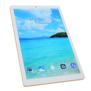 jerss Tablet, US Plug 100‑240V 10.1in HD Tablet Front 5MP Rear 8MP for Studying for Working (Gold)