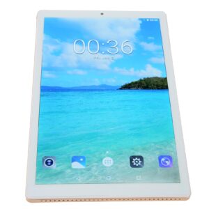 jerss Tablet, US Plug 100‑240V 10.1in HD Tablet Front 5MP Rear 8MP for Studying for Working (Gold)