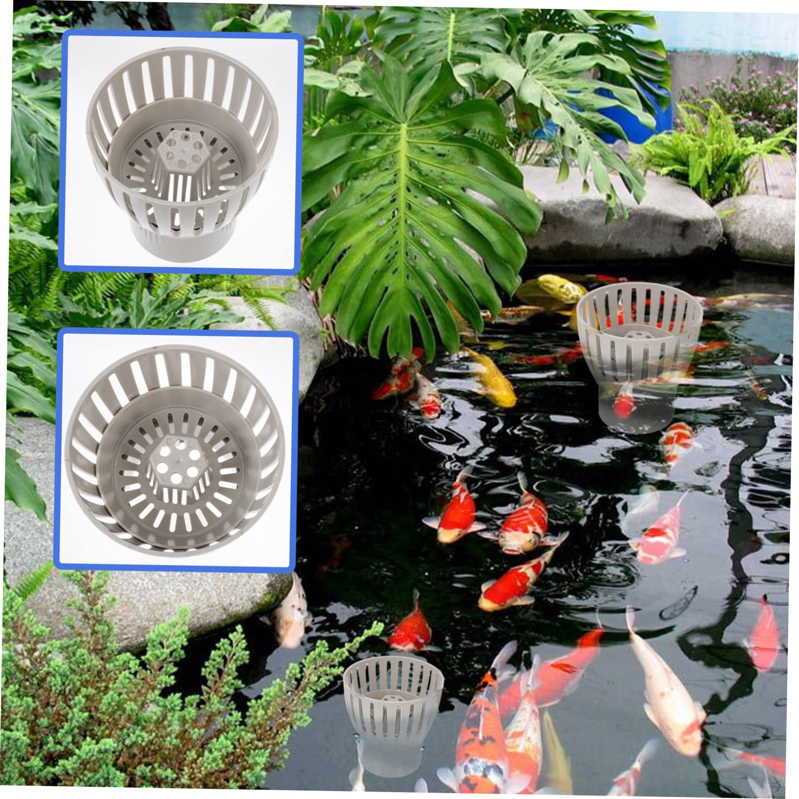 FONDOTIN 1 Pc Filter roof Drain Strainer Drain Pipe Fittings filtro para pecera Pool Sink Strainer Plastic Fish Bowl Pond Drain Cover Plastic Aquarium Skimmer abs Fish Tank Basket White