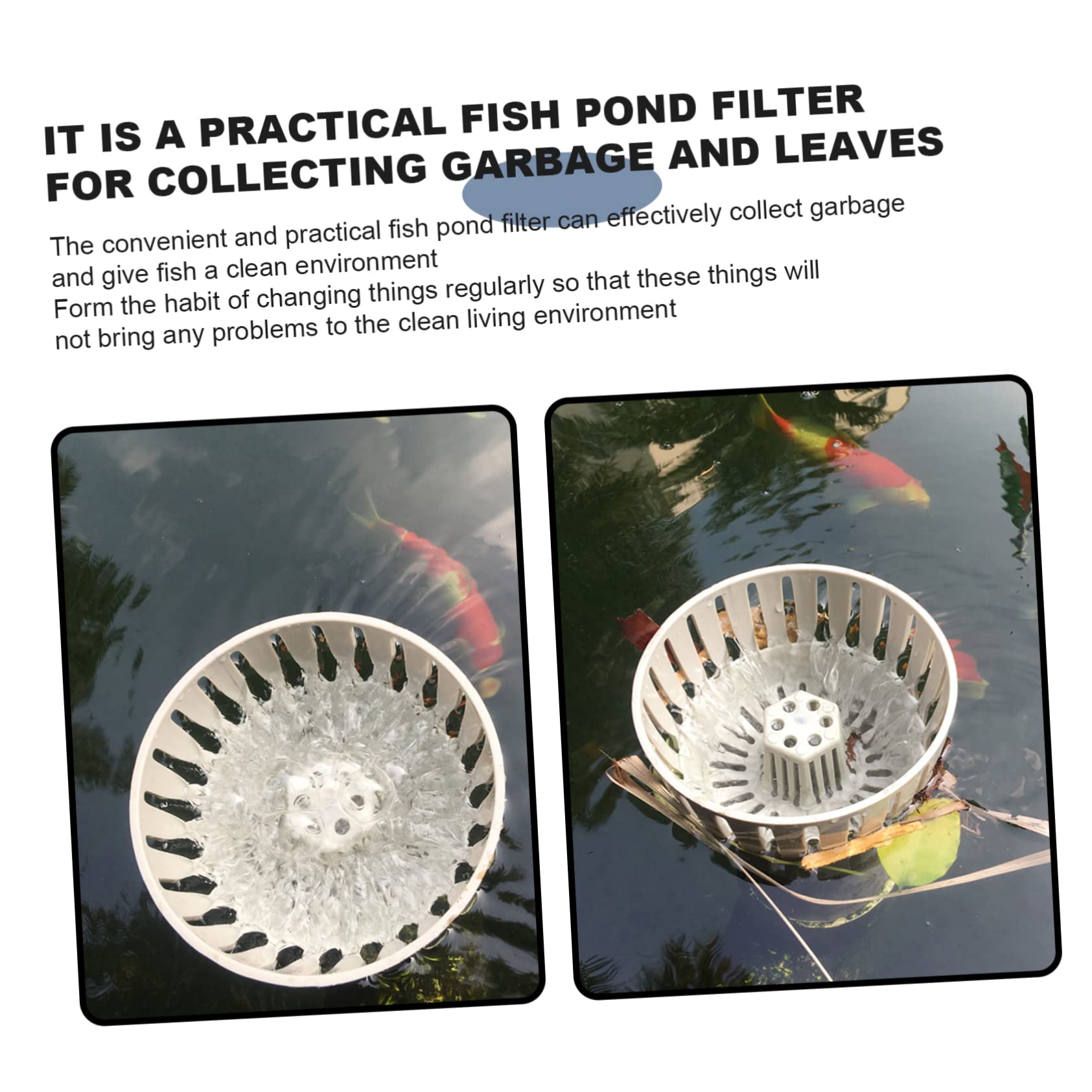 FONDOTIN 1 Pc Filter roof Drain Strainer Drain Pipe Fittings filtro para pecera Pool Sink Strainer Plastic Fish Bowl Pond Drain Cover Plastic Aquarium Skimmer abs Fish Tank Basket White