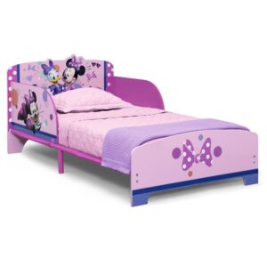 delta children wood and metal toddler bed, minnie mouse