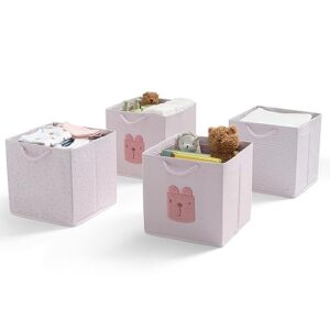 delta children gap babygap 4-pack brannan bear fabric storage bins with handles, pink