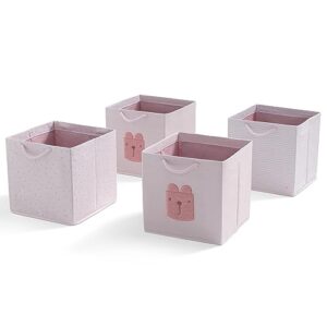 Delta Children Gap babyGap 4-Pack Brannan Bear Fabric Storage Bins with Handles, Pink