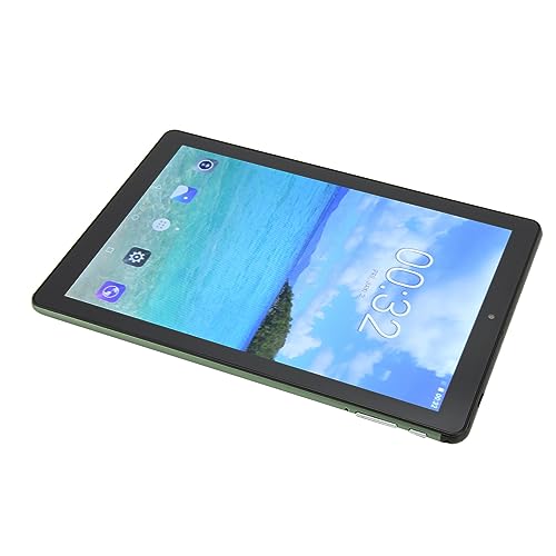 jerss HD Tablet, 5GWIFI 10.1 Inch Tablet PC Octa Core Processor 6GB RAM 128GB ROM Multifunction for Learning for Work (Green)