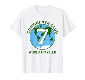 7 continents world traveler club t-shirt
