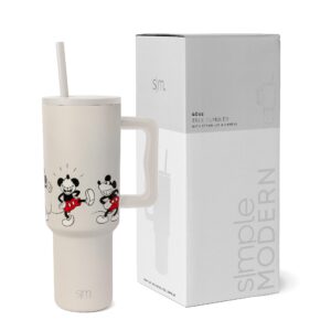 simple modern disney 40 oz tumbler with handle and straw lid | insulated reusable stainless steel water bottle travel mug | gifts for women men him her | trek collection | 40oz | mickey mouse dances