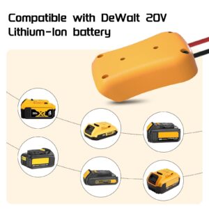 WEUCHSOL Power Wheel Adapter for Dewalt 20V Battery Adapter, Dewalt Battery Adapter with 3Pcs 30A Fuse, 14AWG Wire, Power Connector for DIY Ride On Truck, RC Car Toys and Robotics (1pack)