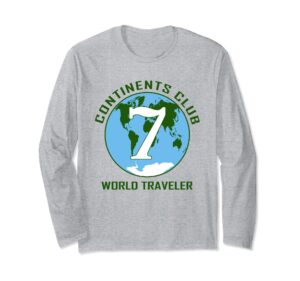 7 continents world traveler club long sleeve t-shirt