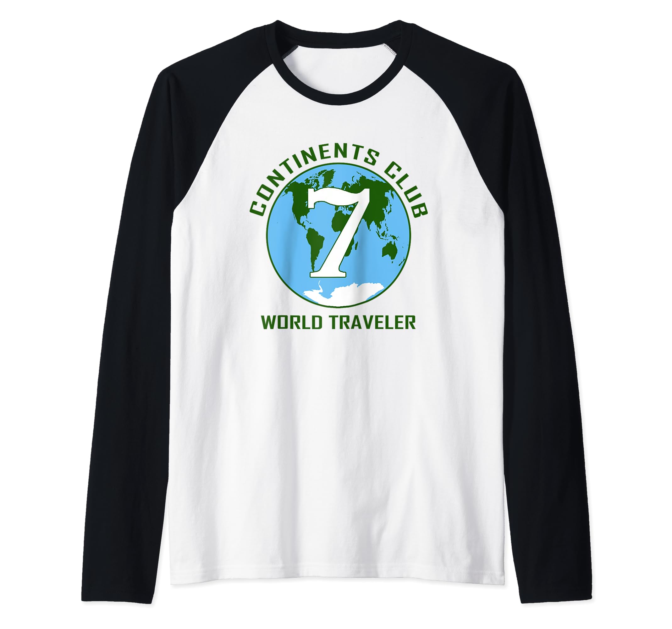 7 Continents World Traveler Club Raglan Baseball Tee