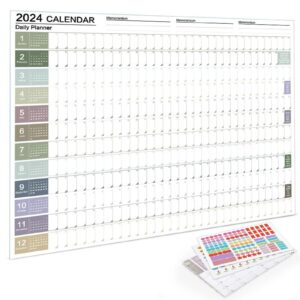 29''x20'' poster calendar 2024 wall calendar 12 month annual yearly wall planner,year-round large wall calendar， large size 12 month planner,2024 calendar
