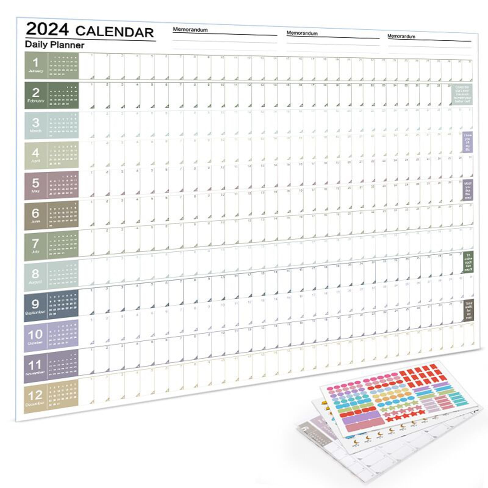 29''x20'' Poster Calendar 2024 Wall Calendar 12 Month Annual Yearly Wall Planner,Year-Round Large Wall Calendar， Large Size 12 Month Planner,2024 Calendar