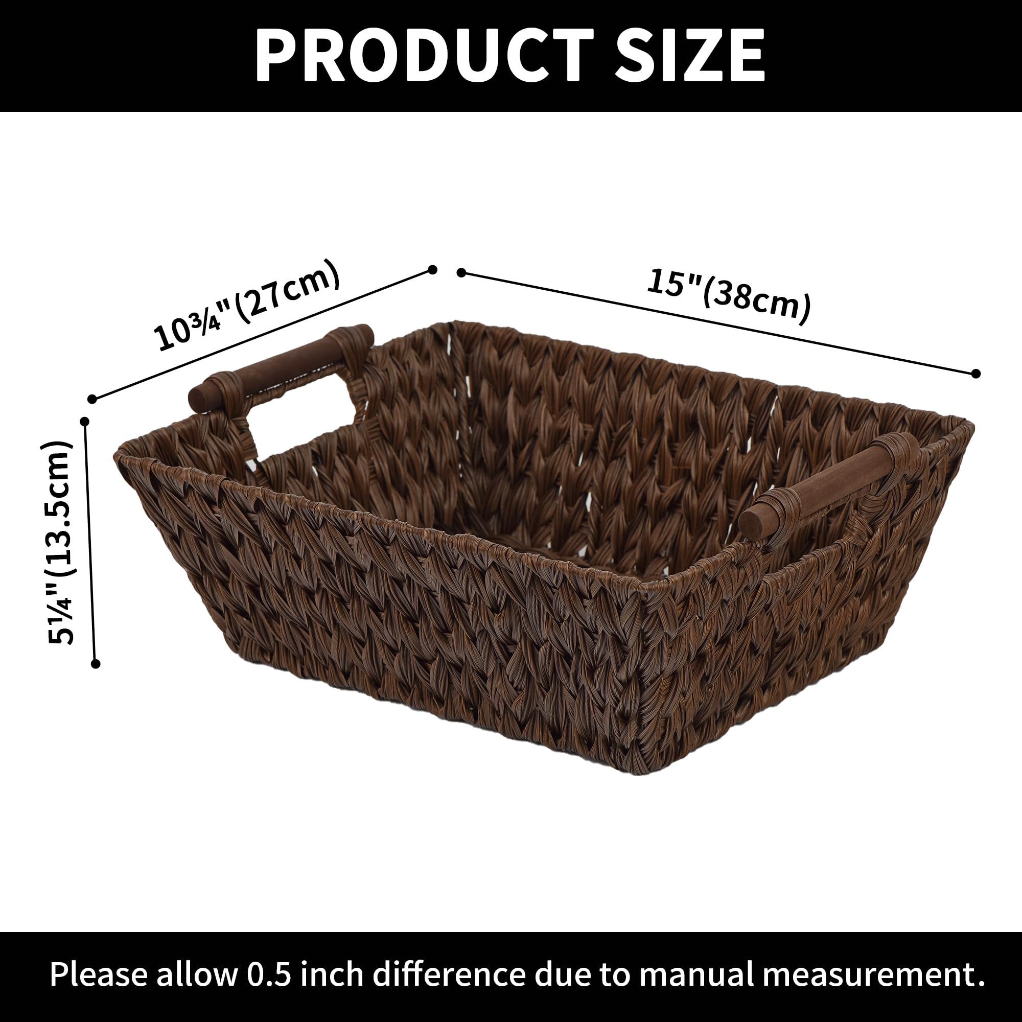 GRANNY SAYS Bundle of 2-Pack Wicker Baskets with Handles & 2-Pack Baskets for Organizing