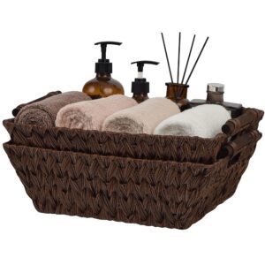 GRANNY SAYS Bundle of 2-Pack Wicker Baskets with Handles & 2-Pack Baskets for Organizing