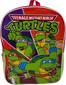 fast forward teenage mutant ninja turtles 15" school bag backpack (green-red)