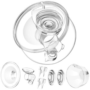 cregear wearable breast pump milk collector cup accessories 24mm suitable for s9/s10/s12 hands-free breast pump part replacement, include 24mm flange, duckbill valve, silicone diaphragm and linker