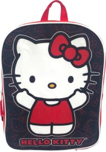fast forward hello kitty girl's 15" school bag backpack (black-red)