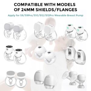 CreGear 2PCS Flange Insert 21mm Suitable for Medela/Spectra/Tsrete/Momcozy S9/S9 Pro/S10/S12/S12 Pro Wearable Breast Pump Flange/Shields, Reduce 24mm Nipple Tunnel Down to 21mm