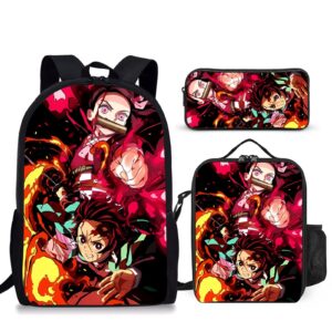 LOBOYA 17 Inch Laptop Backpack Fashion Durable Hiking Backpack Lightweight Anime Casual Daypack for Adult Fan Gifts