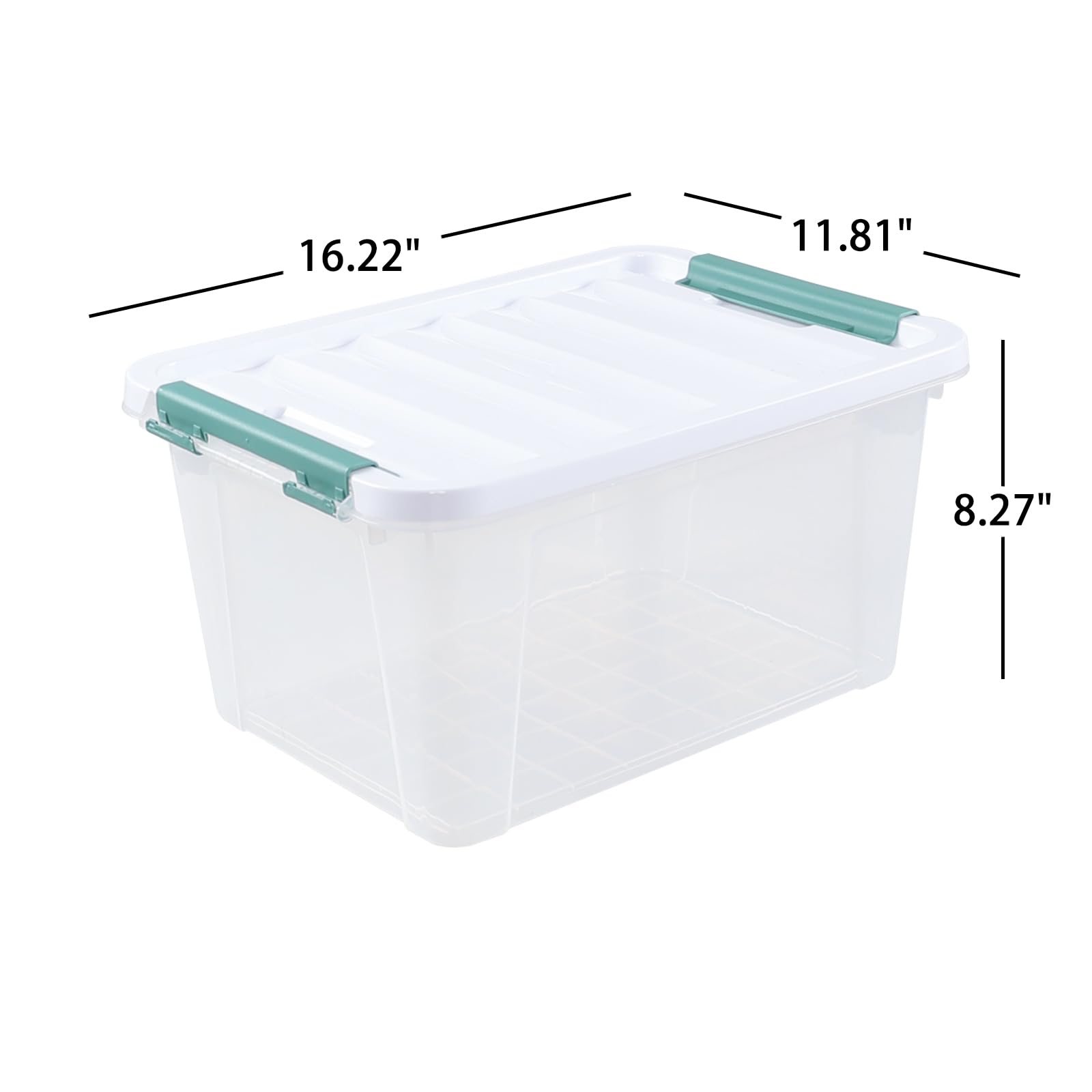 Rosebloom 20 Quart Plastic Storage Bin with Latching Lid, Clear Stacking Storage Tote, 6 Packs