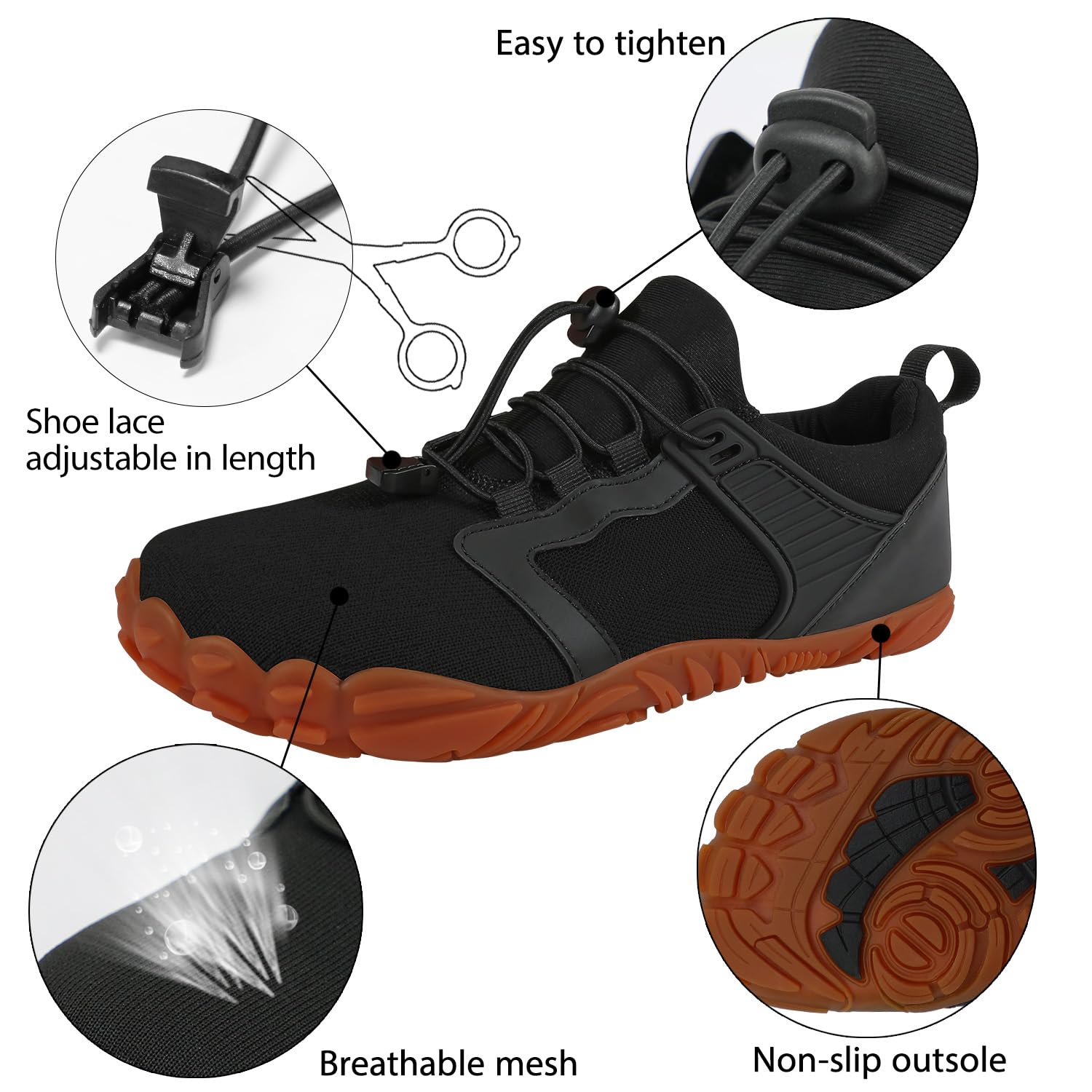 MeXYZ Barefoot Shoes with Wide Toe Box Hike Footwear Barefoot Unsex Trail Running Minimalist Shoes for Hiking Outdoor Workout Training Yellow