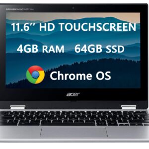 Chromebook Spin 311 11.6" HD Convertible 2-in-1 Touchscreen Laptops, Mediatek MT8183C(8-core CPU), Up to 2 GHz, 4GB RAM, 64GB SSD, Wi-Fi 5, USB-C, Long Battery Life, Chrome OS, Free Stylus Pen