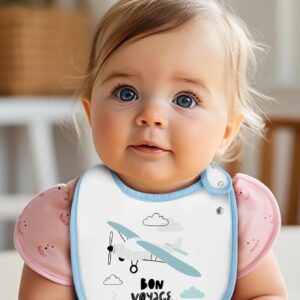 Maiwa 6 Pack Waterproof Cotton Baby Bibs with Snaps for baby boys girls teething drooling and feeding