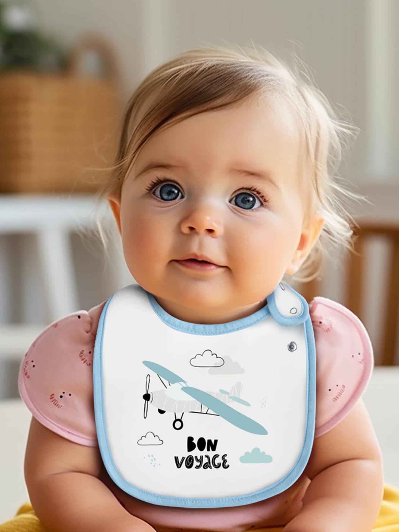 Maiwa 6 Pack Waterproof Cotton Baby Bibs with Snaps for baby boys girls teething drooling and feeding