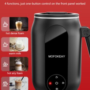 MOFOKEAY Upgraded Milk Frother and Steamer, Frother for Coffee, 4-in-1 Automatic Hot and Cold Foam Maker, Electric Milk Steamer, Auto Shut-Off Frother for Latte, Cappuccinos, Macchiato & Hot Chocolate