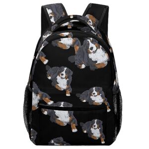 swiss bernese mountain dog travel laptop backpack casual daypack with mesh side pockets for book shopping work