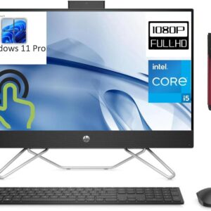 HP 24 AIO 23.8" Touchscreen FHD Business All-in-One Desktop Computer, 12th Gen Intel 10-Core i5-1235U (Beat i7-1195G7), 32GB DDR4 RAM, 1TB PCIe SSD, WiFi 6, Windows 11 Pro, BROAG 64GB Flash Stylus