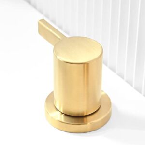 Brushed Gold and Brushed Nickel Bathroom Sink Faucet, 3 Hole Widespread Waterfall RV Bathroom Faucet, Modern Bathroom Faucet with Pop Up Drain and Water Supply Line
