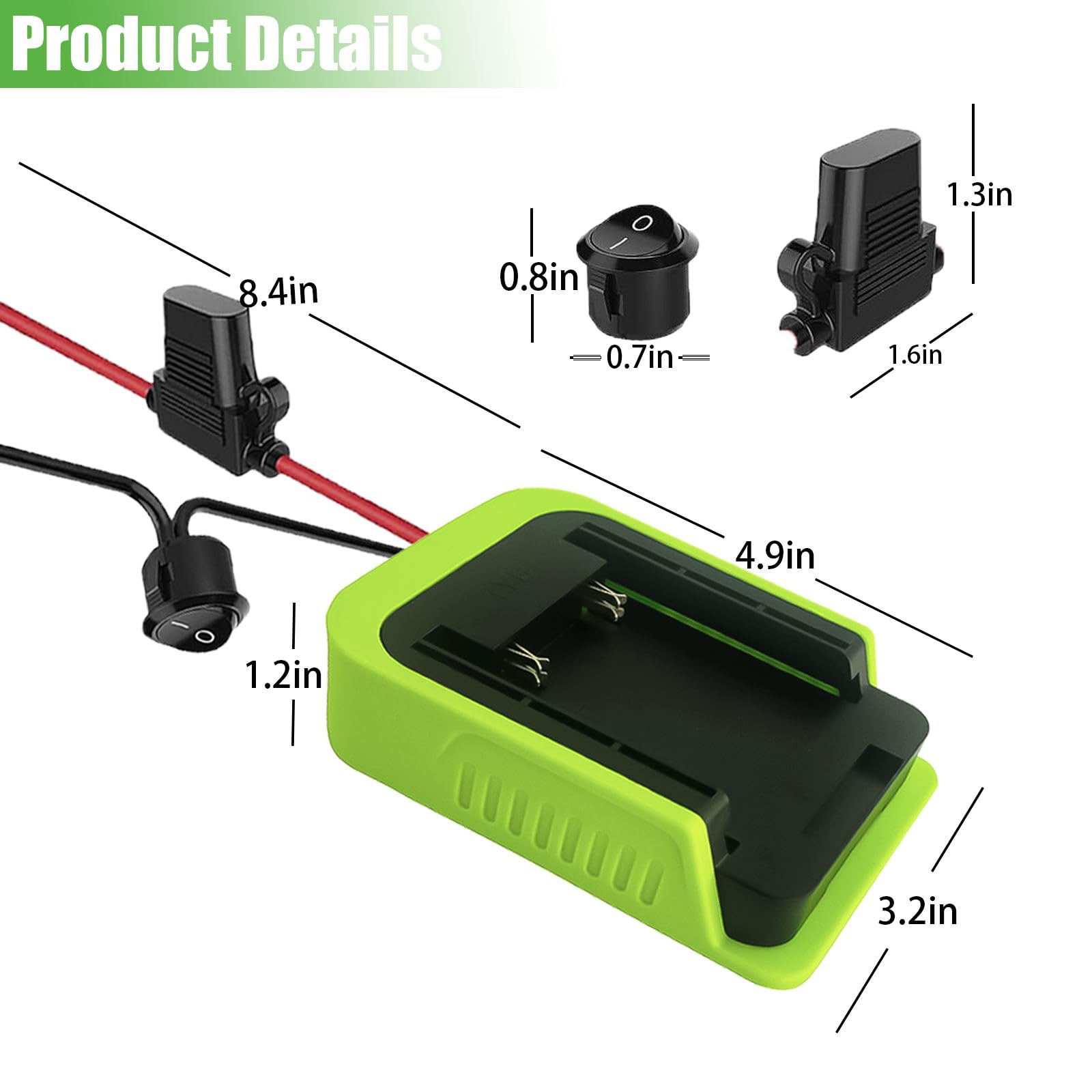 Laimiao Power Wheel Adapter for Ryobi 40V Battery Dock Battery Adapter with Fuse & Wire Terminal,14 Gauge Wire Power Convertor for Rc Car, Robotics, DIY use, and Work Lights