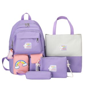 han yuan kawaii backpack set 4pcs aesthetic school bags cute backpack set for girls teen back to school