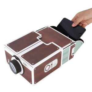 Projector Mobile Phone Projector 19×18×11 Second Generation Mini Diy Home Portable Smart Mobile Phone Projector Home Cinema