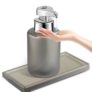 automatic liquid soap dispenser + versatile 7.5" silicone resin tray