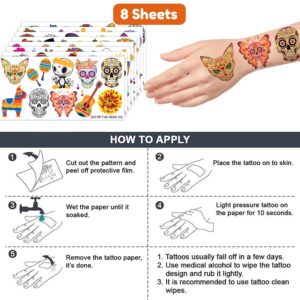 Day of the Dead Dia De Los Muertos Temporary Tattoos Sticker for Kids Birthday Decorations Halloween Festival Mexican Suger Skull CarnivalThemed Party Favors Supplies Cute Kids Boy Gifts Ideal Prizes