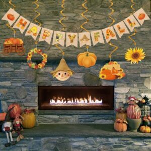 Fall Party Decorations Supplies Fall Decorations for Office Home Classroom Happy Fall Banner Hanging Streams Autumn Thanksgiving Decorations for Fireplace Porch Wall