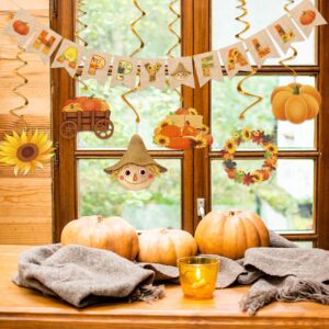 Fall Party Decorations Supplies Fall Decorations for Office Home Classroom Happy Fall Banner Hanging Streams Autumn Thanksgiving Decorations for Fireplace Porch Wall