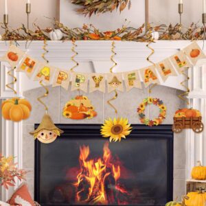 Fall Party Decorations Supplies Fall Decorations for Office Home Classroom Happy Fall Banner Hanging Streams Autumn Thanksgiving Decorations for Fireplace Porch Wall