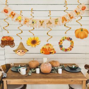 Fall Party Decorations Supplies Fall Decorations for Office Home Classroom Happy Fall Banner Hanging Streams Autumn Thanksgiving Decorations for Fireplace Porch Wall