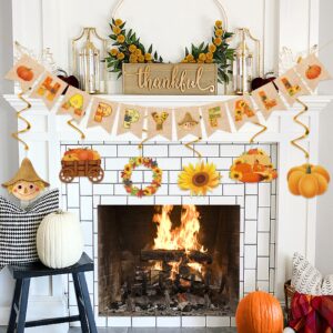 Fall Party Decorations Supplies Fall Decorations for Office Home Classroom Happy Fall Banner Hanging Streams Autumn Thanksgiving Decorations for Fireplace Porch Wall