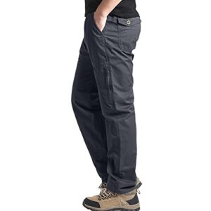 TOWMUS Mens Cargo Work Pants Men's Outdoor Tactical Pants Rip Stop Lightweight Truck Military Combat Cargo Work Hiking Pants Dark Gray