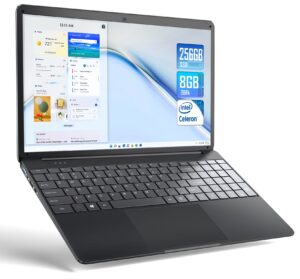 sgin 15.6 inch laptop, 8gb ddr4 256gb ssd laptops computer with intel celeron quad core processor (up to 2.5 ghz), 2.4/5.0g wifi, 7000 mah, webcam, mini hdmi, type-c