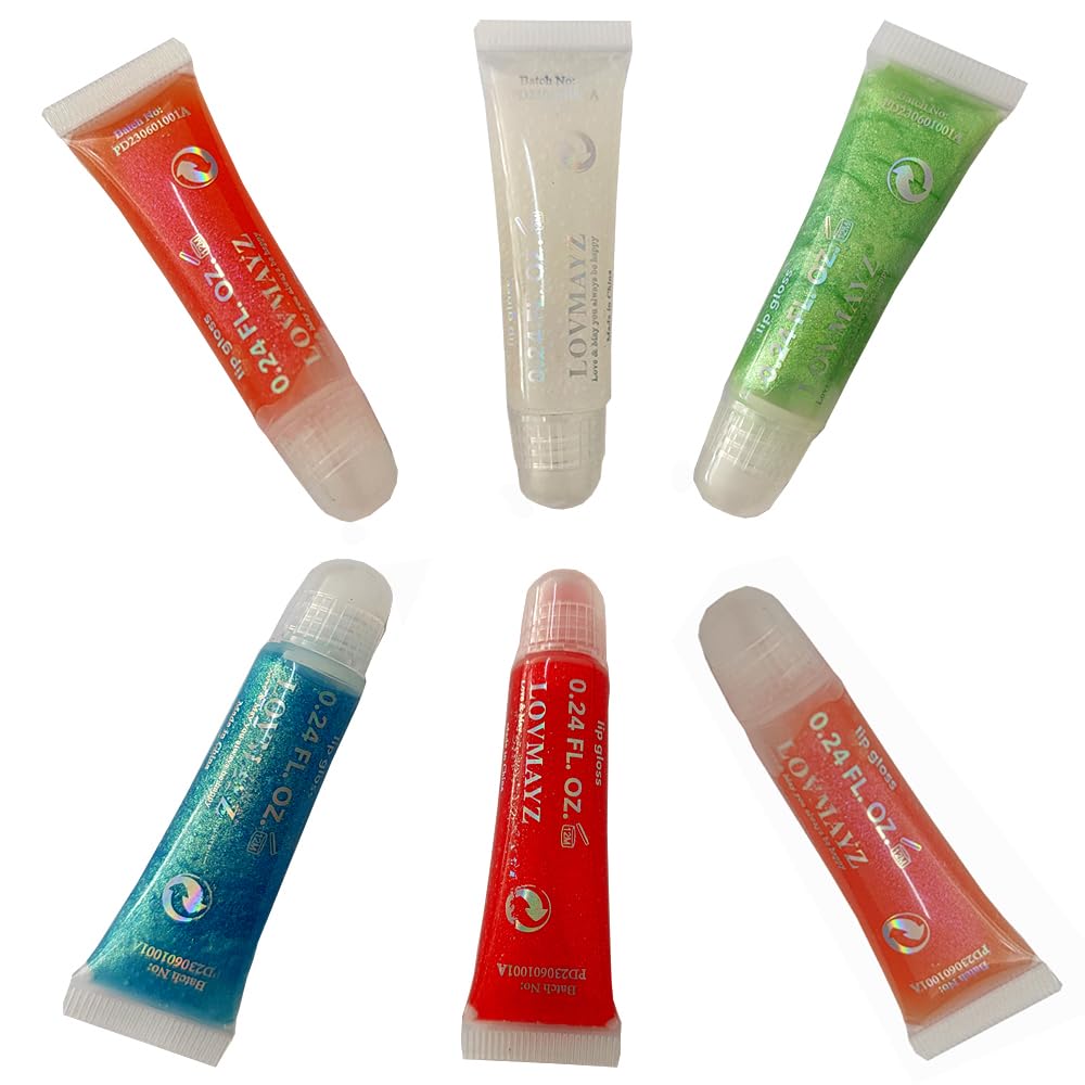 LOVMAYZ Lip Gloss Set for Kids Teen Girls and Women, Strawberry Flavors,Kids Friendly,Party Gift,Ages 5+ (6PK lip gloss)